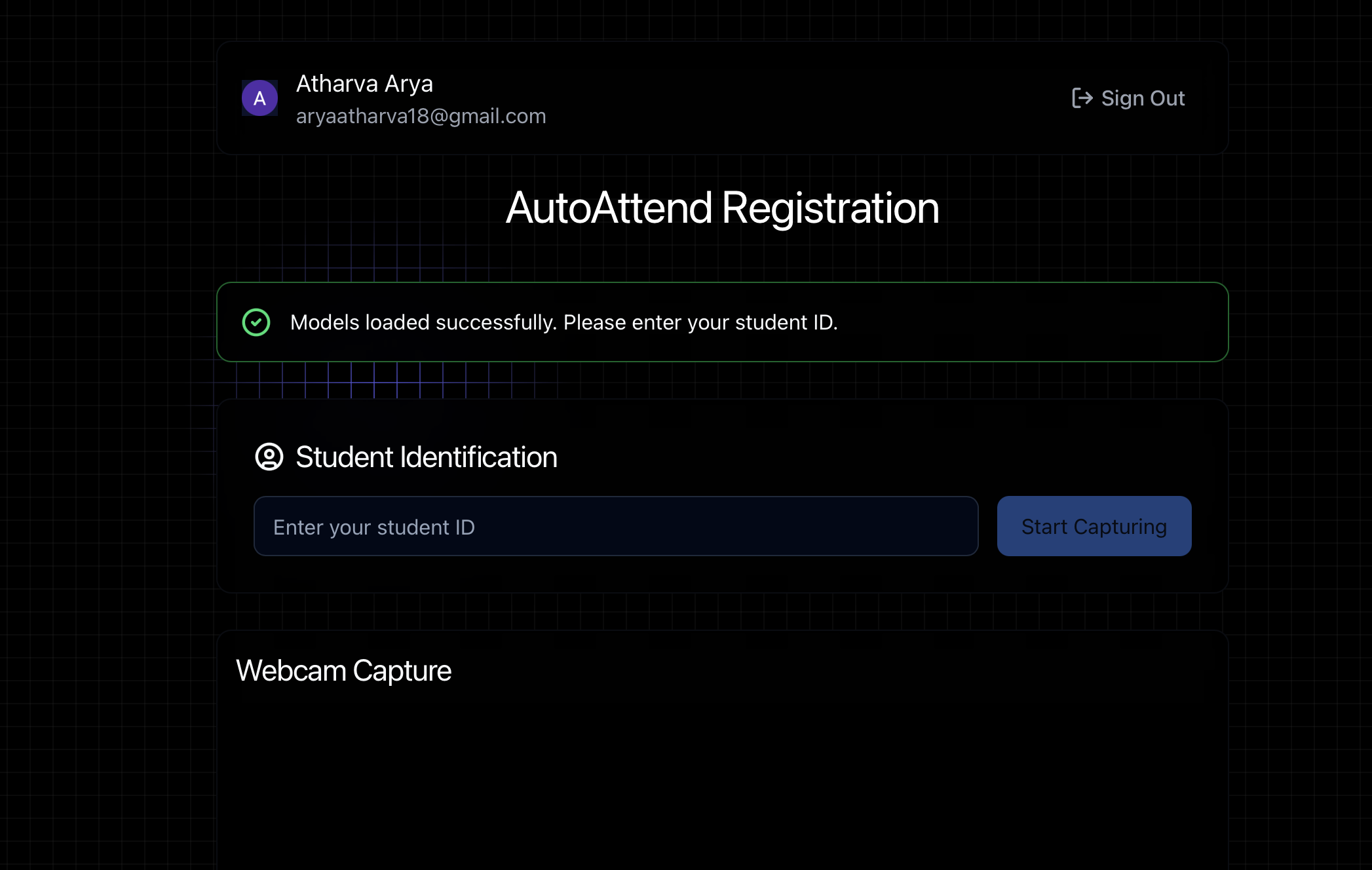 Registration Interface